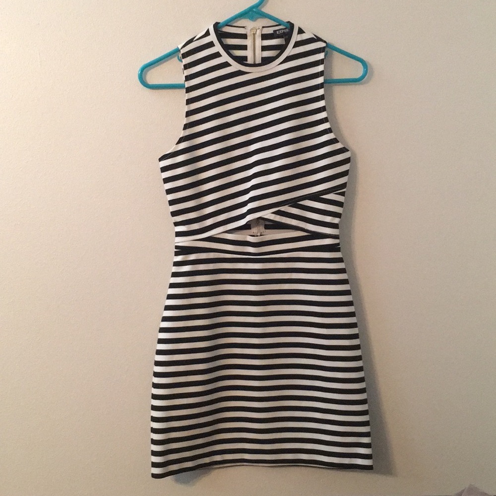 Black and white cut out dress